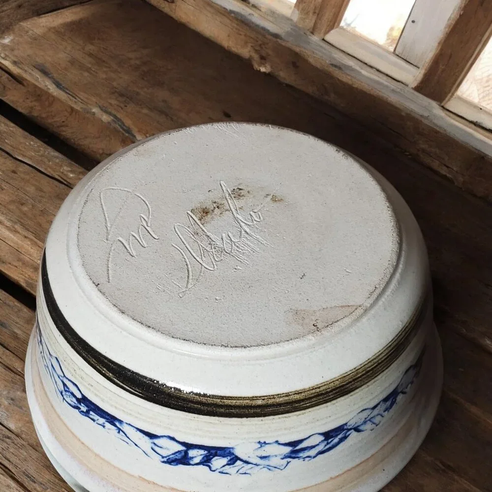Vintage Handcrafted Stoneware Chicken Roaster 9 1/4